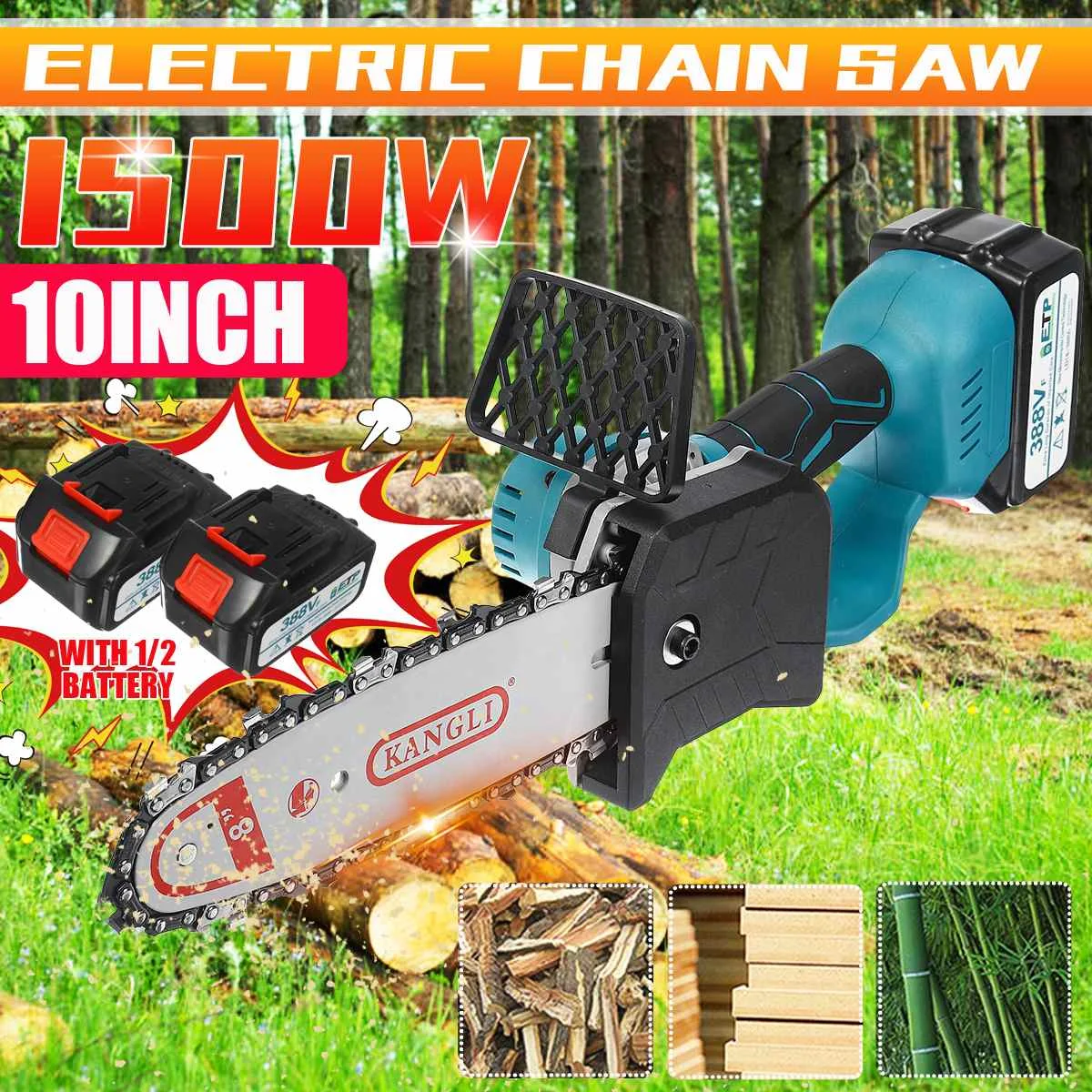 

10 Inch 1500W Mini Pruning Saw Electric Chainsaws Removable For Fruit Tree Garden Trimming With Lithium Battery One-Handed