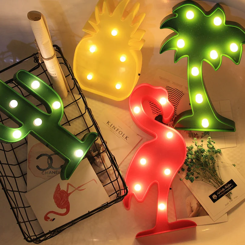 

3D LED Night Lights Animals Penguin Crown Snowflake Nightlight Lighting Battery Powered Plastic Cartoon Shape Light For Baby
