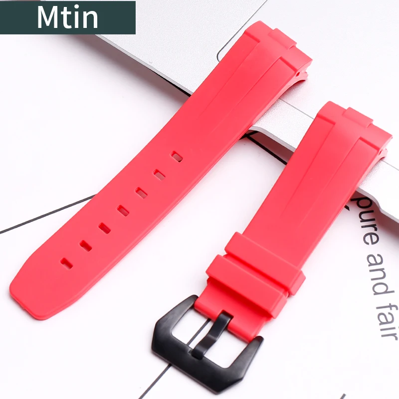 High quality rubber strap men's 24mm pin buckle watch accessories for Panerai outdoor sports diving watch chain wristband tool