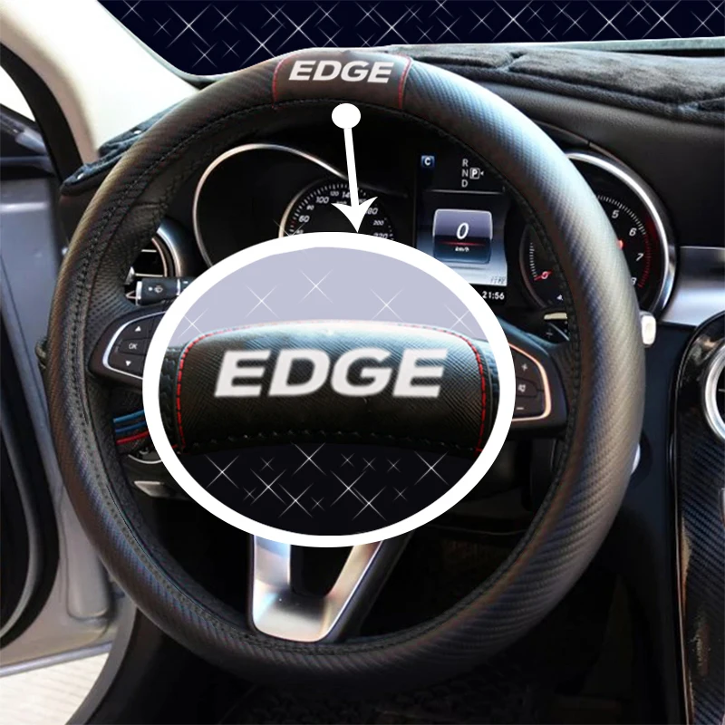 38 см Автомобильный руль из углеродного волокна Кожаный чехол на модный