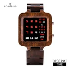 Деревянные мужские часы BOBO BIRD со светодиодной подсветкой, уникальные цифровые часы, мужские кварцевые наручные часы с ночным видением, отображение времени, особый подарок, мужские часы