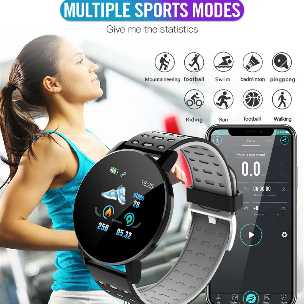 Reloj модные умные часы с Bluetooth мужские женские спортивный фитнес-трекер браслетом
