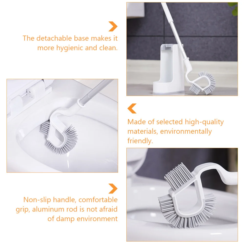 

1 Set Bathroom Cleaning Brush Toilet Clean Scrubber Brush with Base (White)
