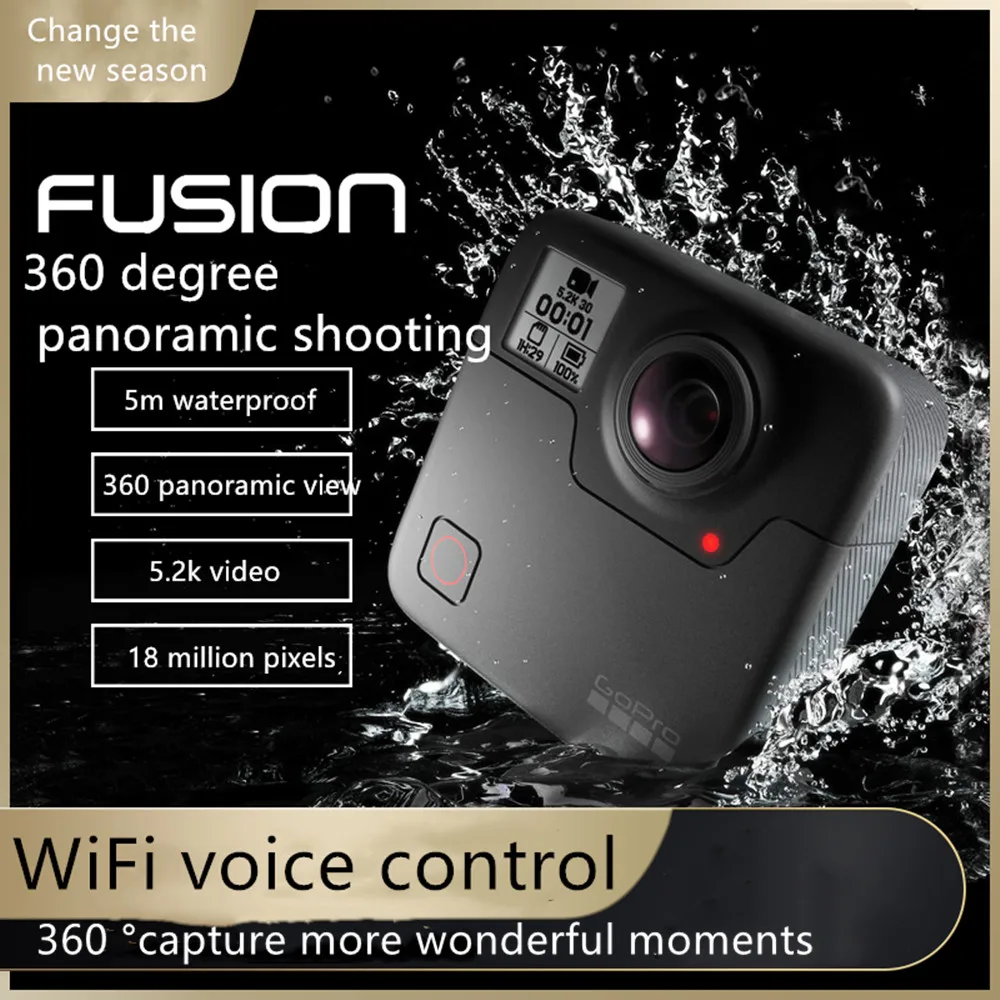

GoPro fusion 360 degree panoramic motion camera intelligent high-definition video small waterproof camera