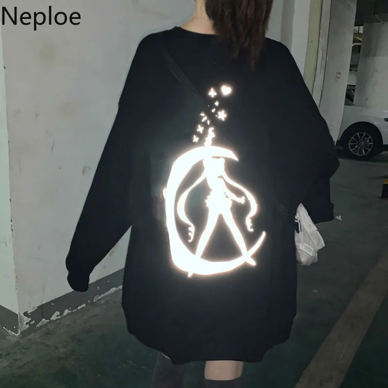 Neploe Сейлор Мун Светоотражающие 2021 Новый женский Harajuku Свободные Демисезонный