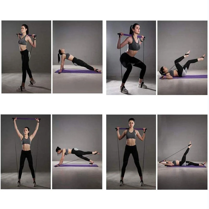 

Pilates Bar Kit with Jumping Rope Yoga Pilates Exercise Stick Fitness Bar for Home Gym Workout