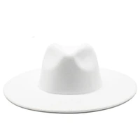 classical wide brim fedora hat black white wool hats men women crushable winter hat derby wedding church jazz hats