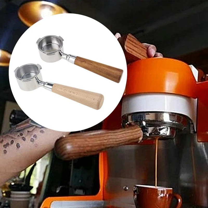 

Coffee Bottomless 51mm No Base Filter Holder Basket for Espresso Machines Detachable Stainless Steel Hammer Semi