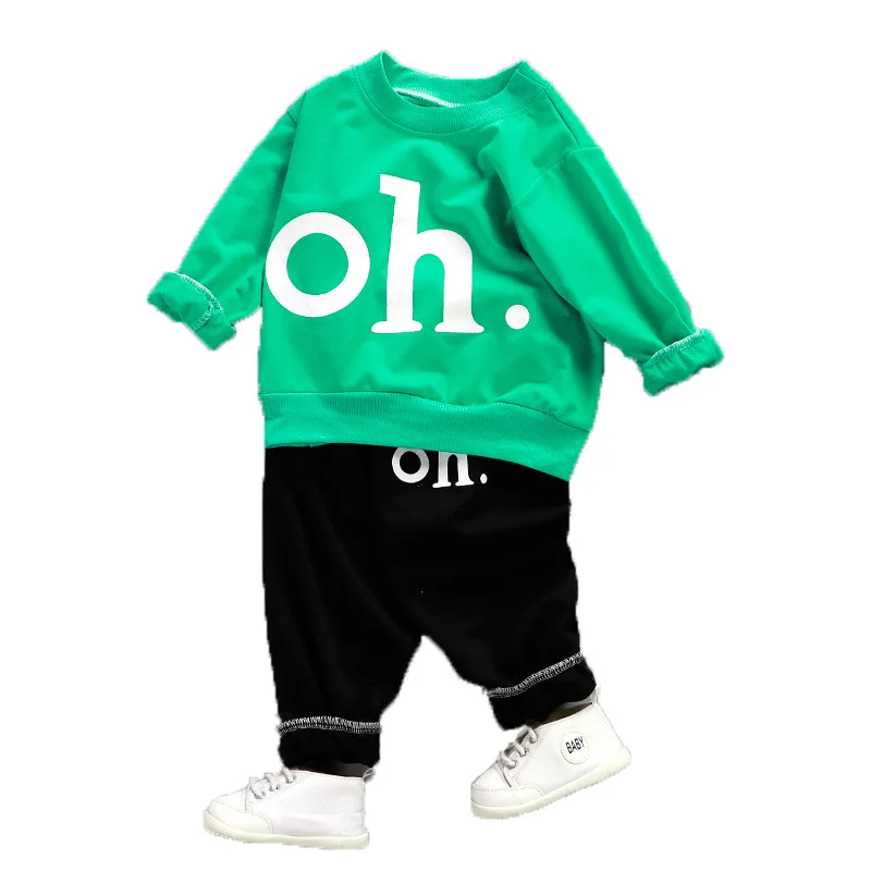 

Baby Boys Girls Clothing Sets Long Sleeve Fall Sweater & Long Pants Children Clothing Casual Toddler Kids 2PCS Tracksuit A0204