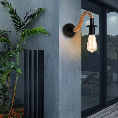 

Vintage Twine Wall Lamp Nordic Style E27 Wall Lamp Creative Lighting Home Corridor Aisle Light Wall Lamps for Living Room Lights