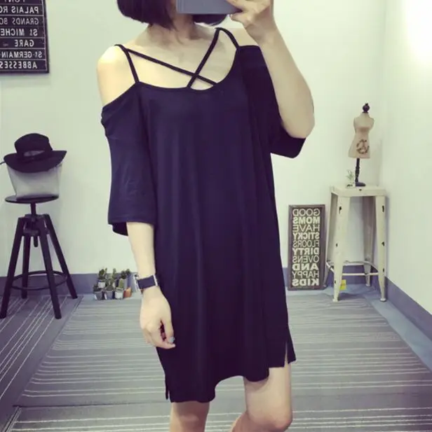 Женская футболка с открытыми плечами Blusa летняя хлопковая без бретелек большие