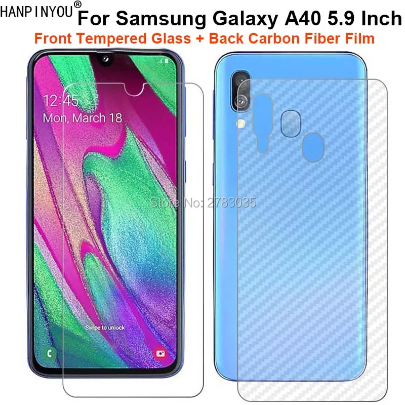 Для Samsung Galaxy A40 A405 5 9 &quot1 комплект = мягкая задняя пленка из углеродного волокна +