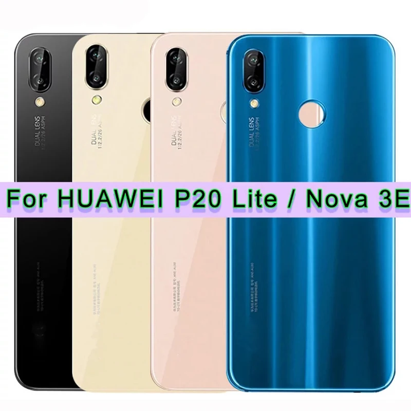

for Huawei P20 Lite Back Glass Battery Cover With Camera Lens for Huawei P20 Lite Battery Cover Nova 3e Rear Door Housing Case