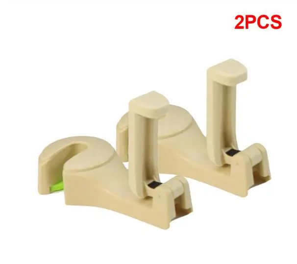 2pcs beige 1 шт. 2 шт. автомобильный крючок на подголовник с держателем для телефона, вешалка на спинку сиденья для сумки, кошелька, ткань для продуктов, портативный 2в1, многофункциональные зажимы, крючки - Название цвета: 2pcs beige