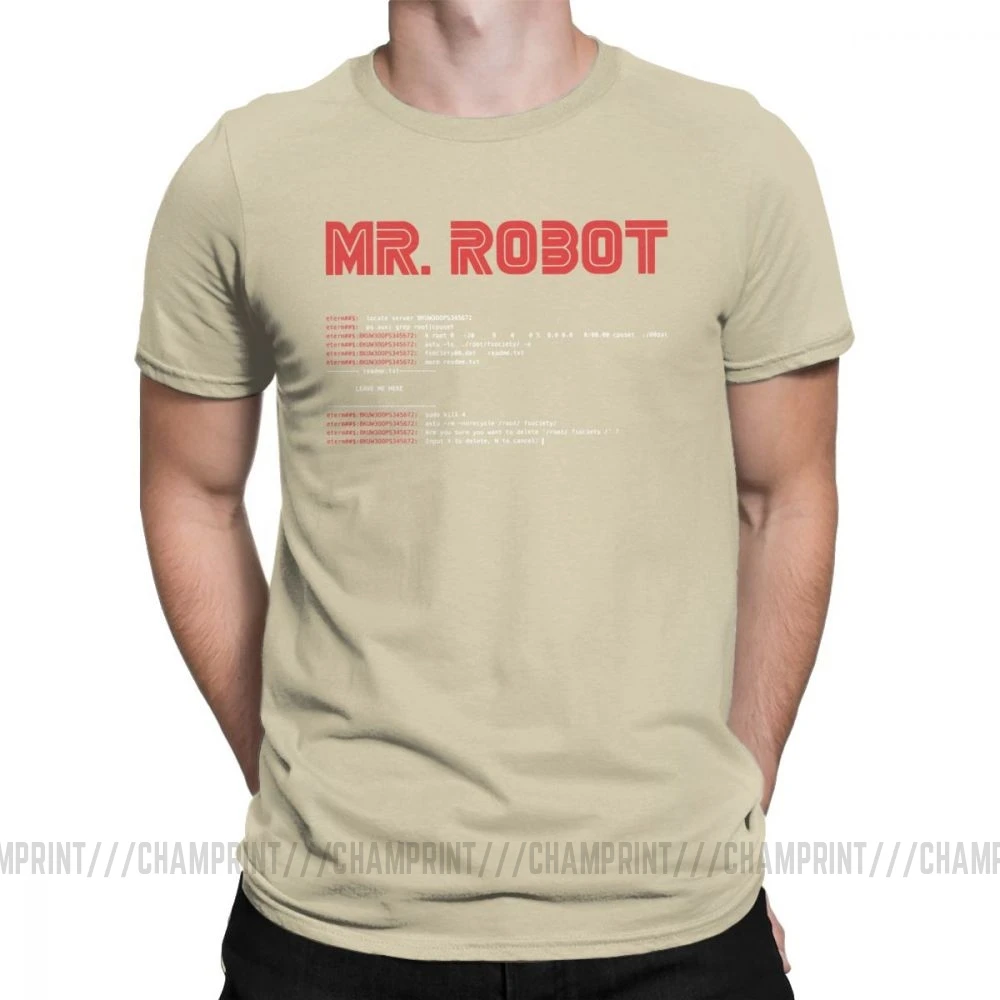 Хаки Крутая футболка Mr Robot Программирование программист футболки разработчик футболки с кодом для мужчин вырез лодочкой хлопок короткий рукав Одежда большого размера - Цвет: Хаки