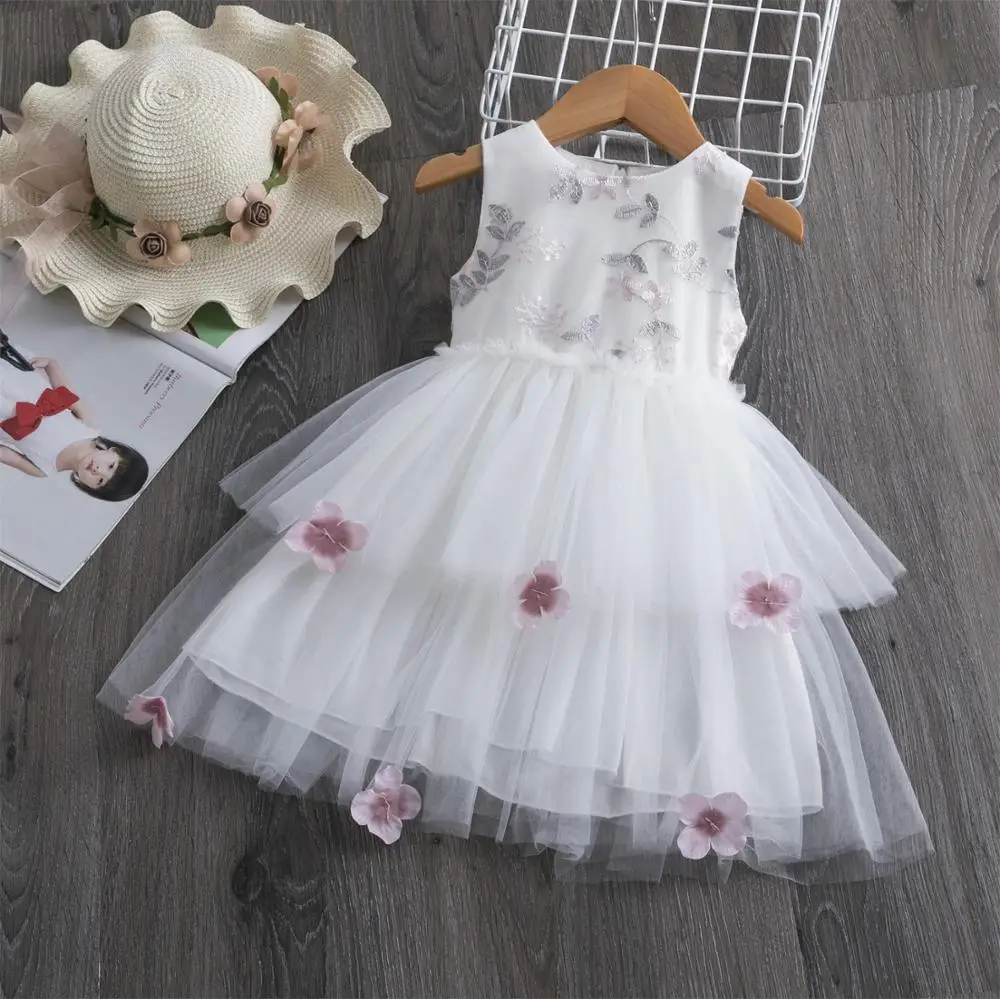 White 1 Кружевное платье Детская одежда для девочек милое платье принцессы из тюля для девочек; коллекция года; праздничное платье для свадьбы костюм для девочек 3 От 6 до 8 лет - Цвет: White 1
