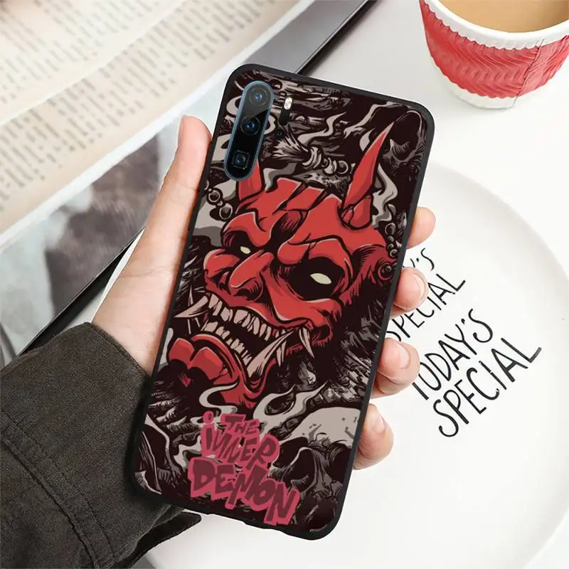 

Oni Hannya Demon Mask Phone Case For Huawei honor Mate P 9 10 20 30 40 Pro 10i 7 8 a x Lite nova 5t