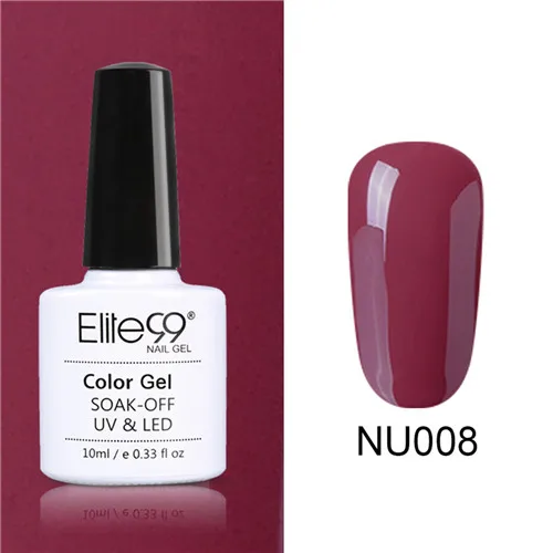 NU008 Elite99 Гель-лак Набор UV Vernis Полупостоянный праймер верхнее покрытие 10 мл телесный гель лак для ногтей, маникюр гель лак PolishesNails - Цвет: NU008