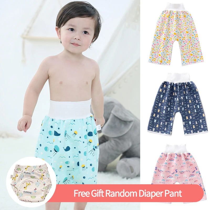 Детская Юбка для подгузников тренировочные штаны младенцев тканевые шорты юбка