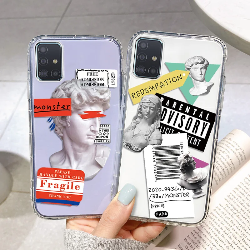 Clear Label Barcode Case For Samsung A52 Cases Samsung A51 A32 A52S A50 A71 A72 A70 A12 A21S A31 A30 A20 A20e A33 A11 A10S Cover