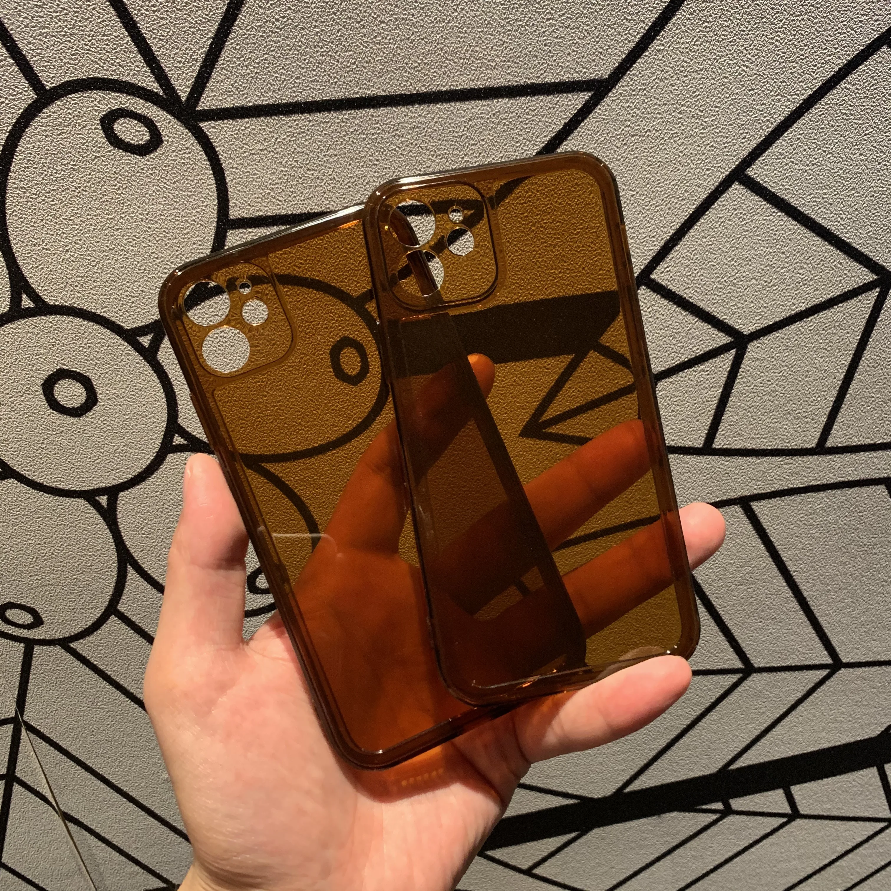 

Luxuly brown Solid color Simple Korean Couple Phone Cases Silicone Cover For iPhone 12 11 Pro Xs Max 7 8 Puls X XR SE Clear case
