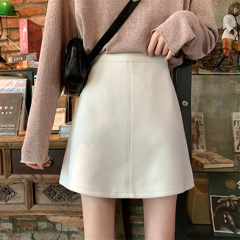 Женская Вельветовая юбка карандаш короткая трапециевидная мини с высокой талией