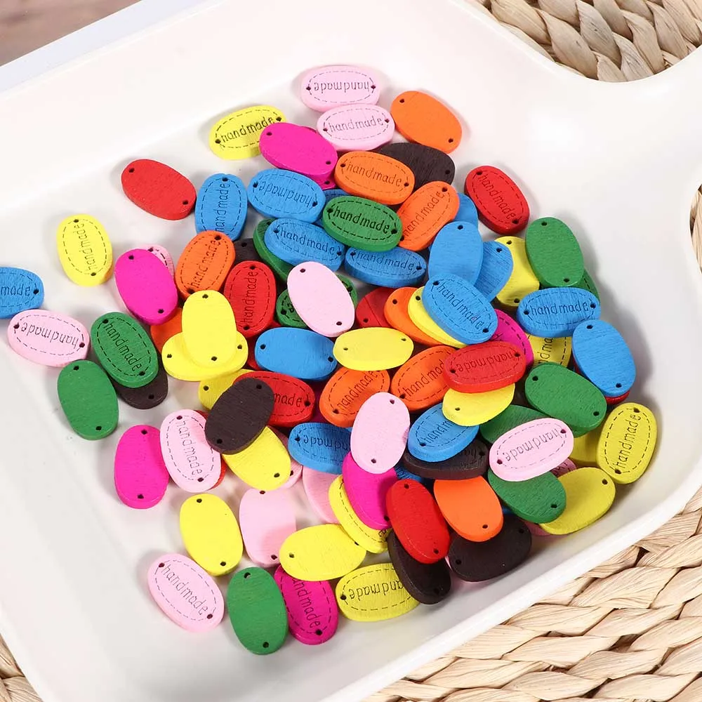 100 шт. деревянные пуговицы для одежды Рукоделие Шитье буквы ручной работы
