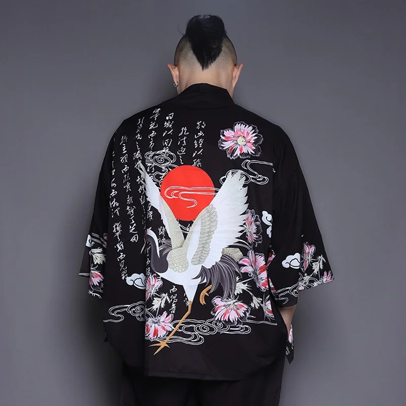 

Yukata Men Japanese Male Kimono Karate Cardigan Kimono Shirt Men Haori Kimonos Obi Traditional Japanese Mens Clothing FF2727