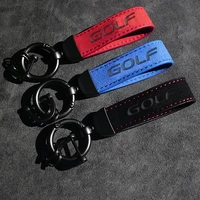 alcantara hot fashion metal leather car keychain gift custom auto keychains accessories for vw polo golf 7 gti mk6 mk7 cc