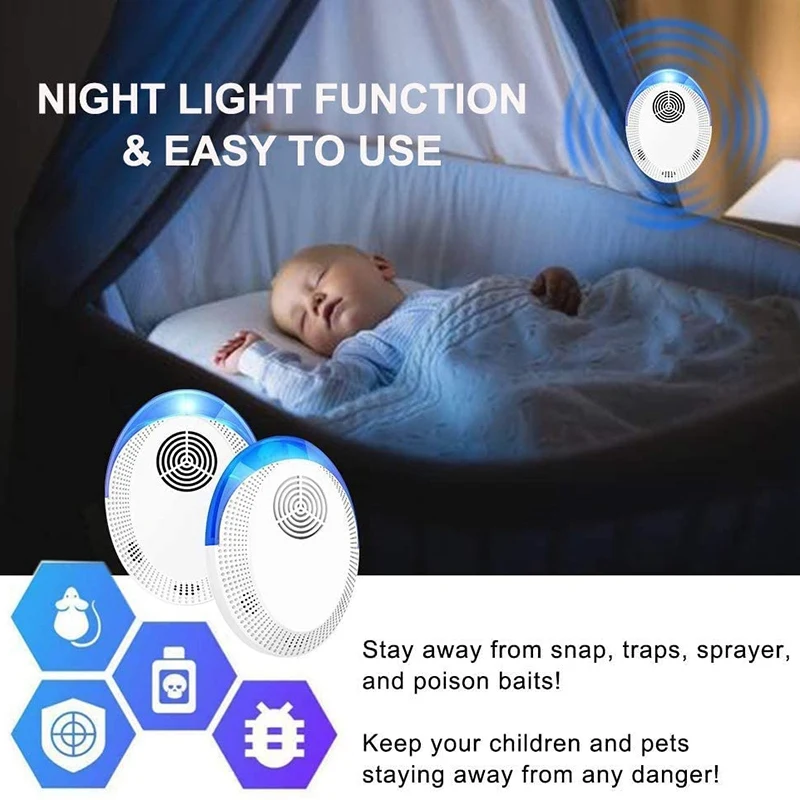 

Pest Repeller 6 Pieces, Upgrade Pest Repeller , Indoor Electronic Plug Set UK Plug