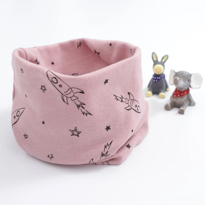 Детский осенне-весенний шарф для мальчиков и девочек зимний с рисунком ракеты