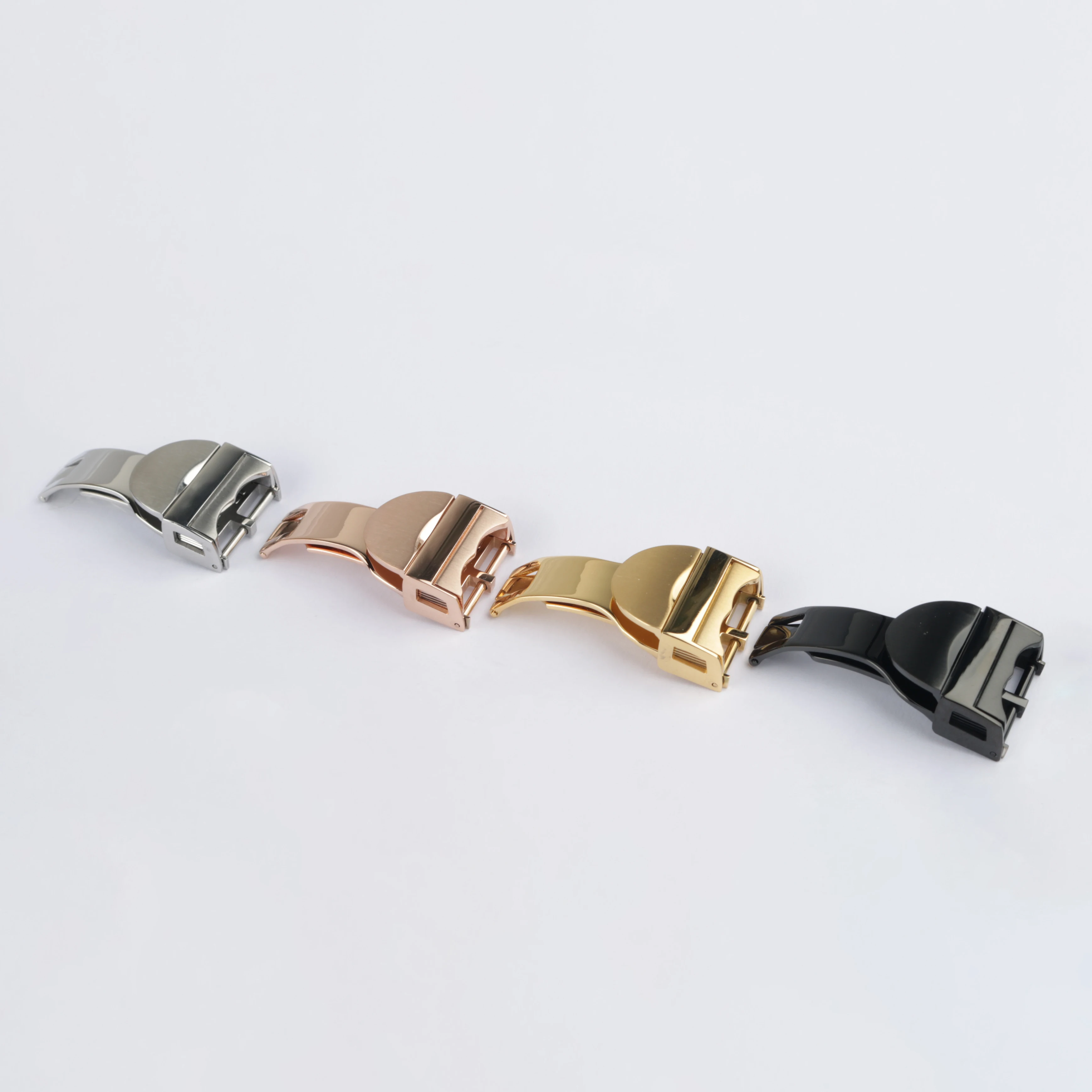 Rolamy 18mm High Quality Silver Gold Watch Band Buckle Deployment Clasp For Less 2.5mm For Tudor Rubber Leather Strap Belt