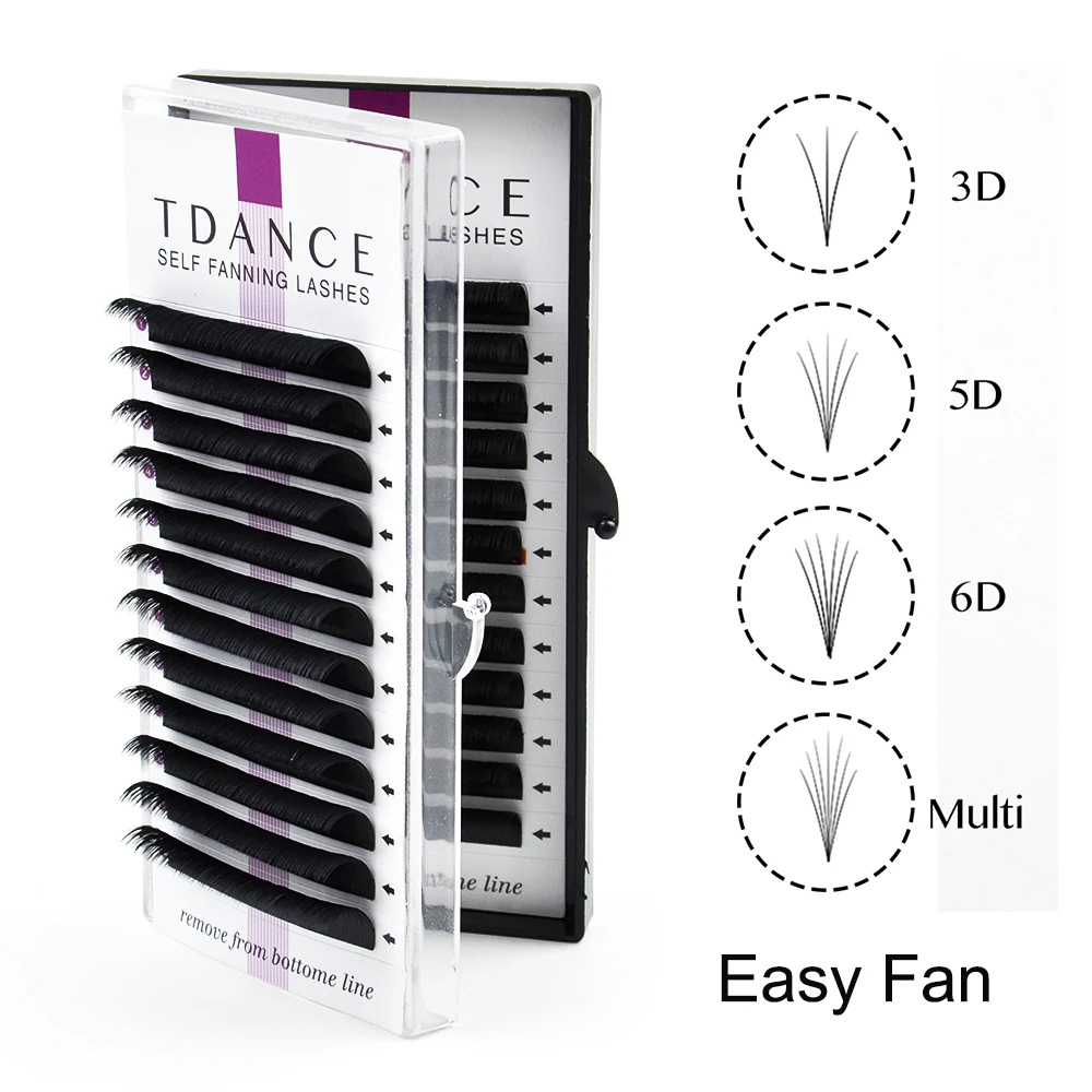 TDANCE 4 шт./лот легкий вентилятор цветение Ресниц Быстрый вентилятор самостоятельные вентиляторы объем ресницы Austomatic цветение