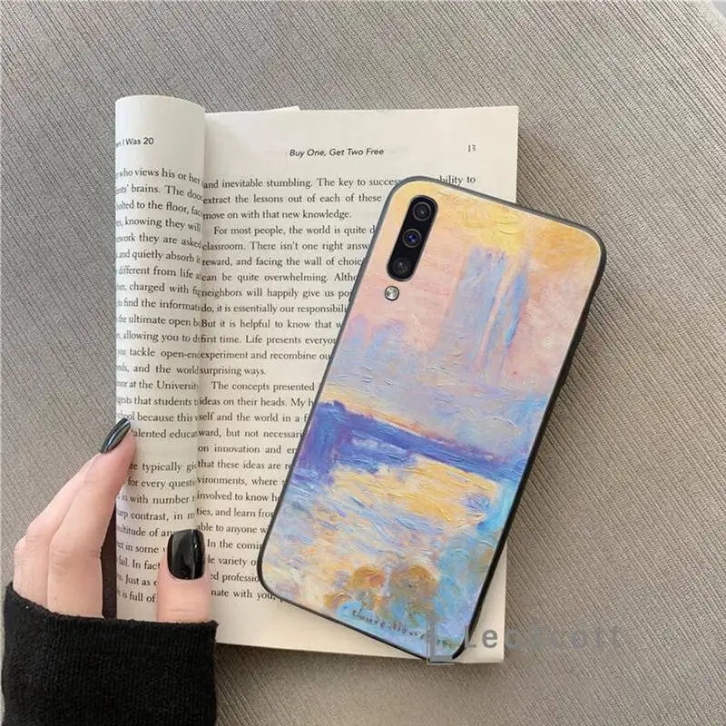 

Claude Monet Garden Lotus Bridge Phone Case For Samsung A20 A30 30s A40 A7 2018 J2 J7 prime J4 Plus S5 Note 9 10 Plus