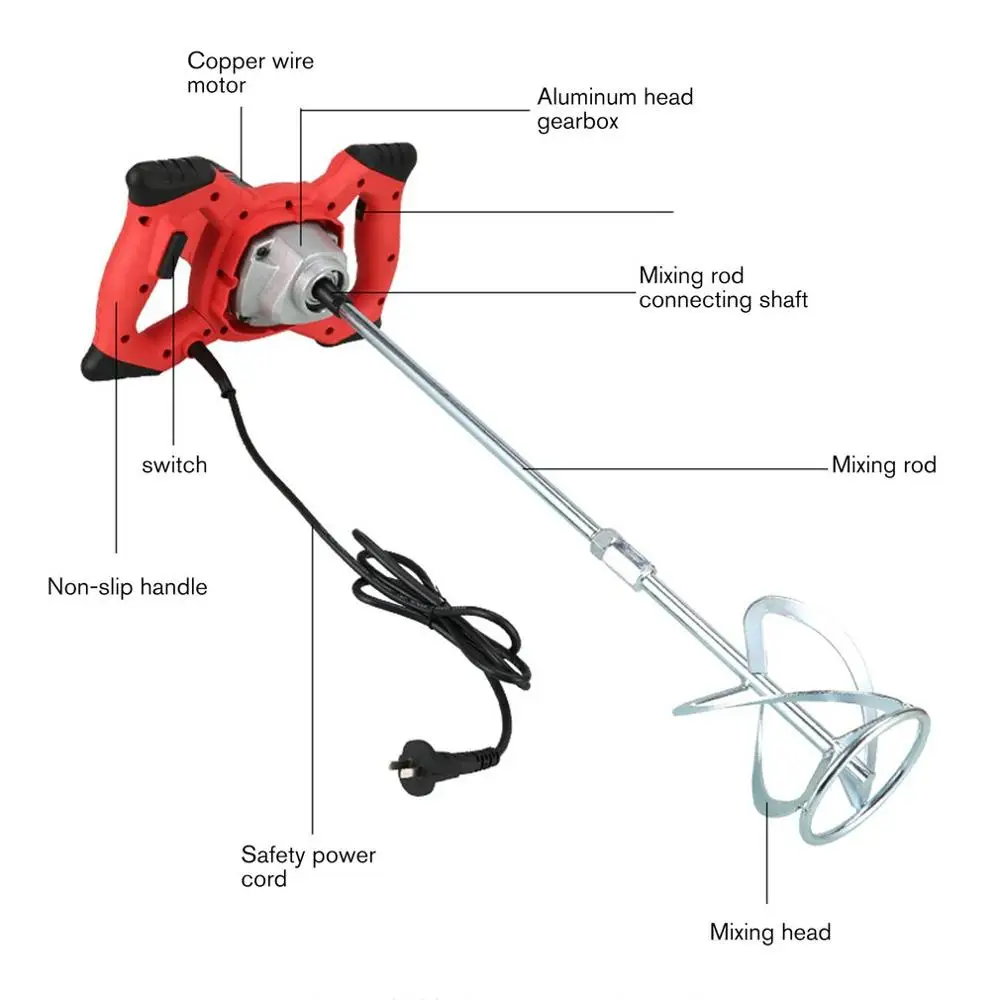 Ручной Электрический Миксер для краски контроль скорости цемент штукатурка