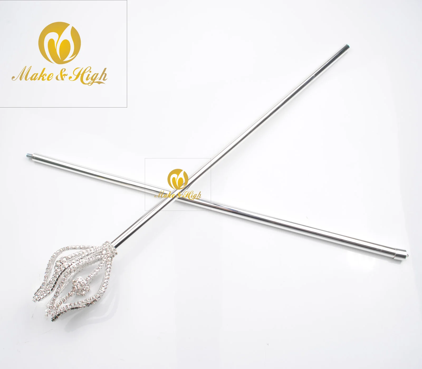Ручная работа Цветочные Палочки королевы скипетра кристалл длинный Серебряный