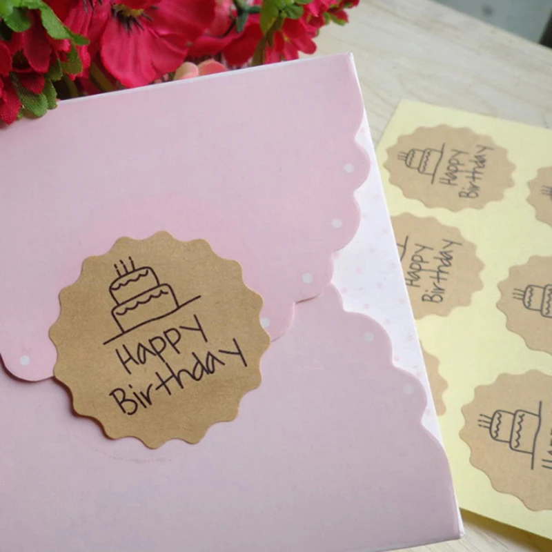 120 шт. Новое поступление с днем рождения круг ручная работа упаковка для торта