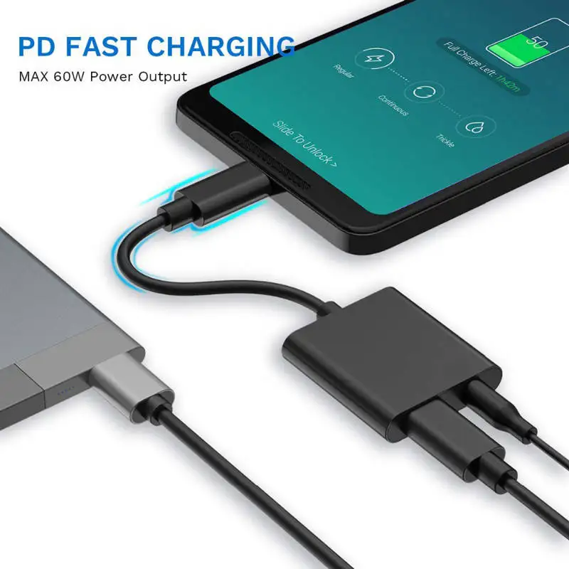 Переходник для наушников 2 в 1 с Usb Type C на 3 5 мм Ipad Pro Huawei P20 Aux аудио зарядное