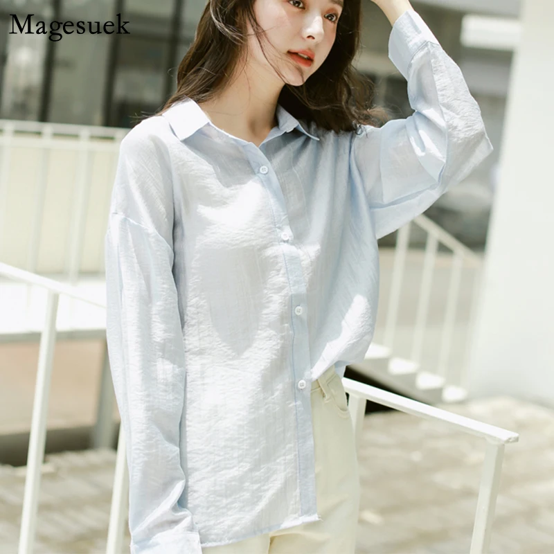 

Модная Хлопковая пижама с длинным рукавом блузки женские 2021 размера плюс кардиган Harajuku белая рубашка женские офисные блузки Женская Повсед...