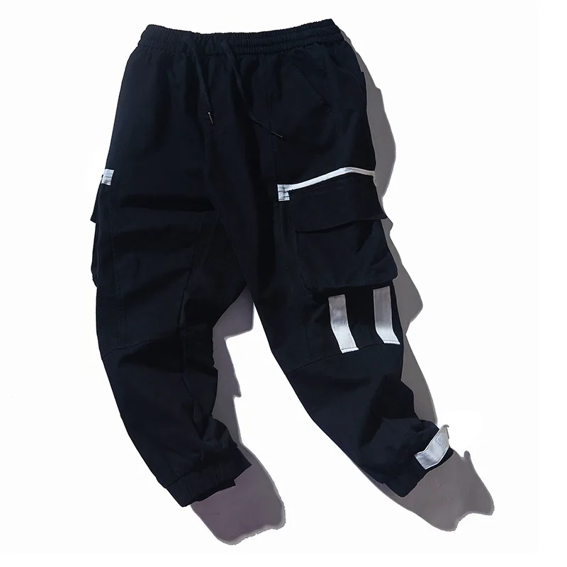 Мужские брюки карго FGKKS однотонные с большими карманами облегающие повседневные