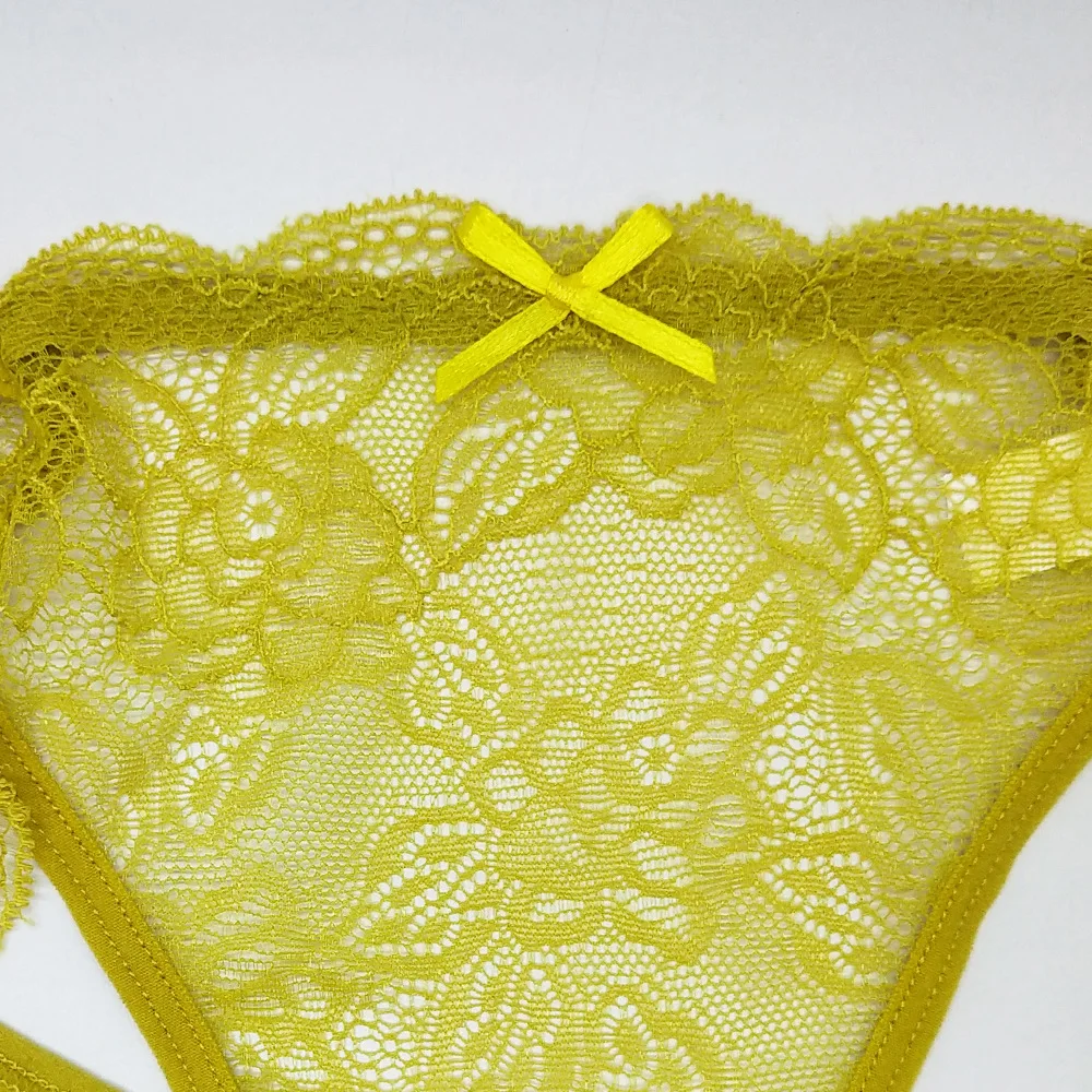 Стринги женские кружевные с Т-образной спинкой 3 шт./комплект #9419 | Женская одежда