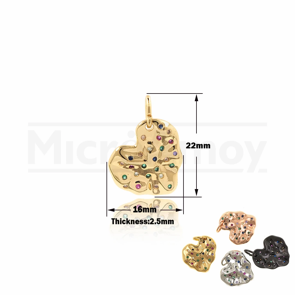 

Micro Pave Shaped Pendant For Valentine's Day Gift DIY Bracelet Necklace Earring Accessories 22x16x2.5MM