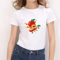 women summer short sleeve fruit graphic print tshirt white tees fashion female clothing oversized streetwear ullzang t shirt