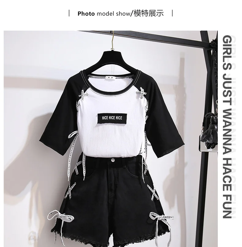 Комплект из 2 предметов Женский модная футболка с надписью для студентов топ и