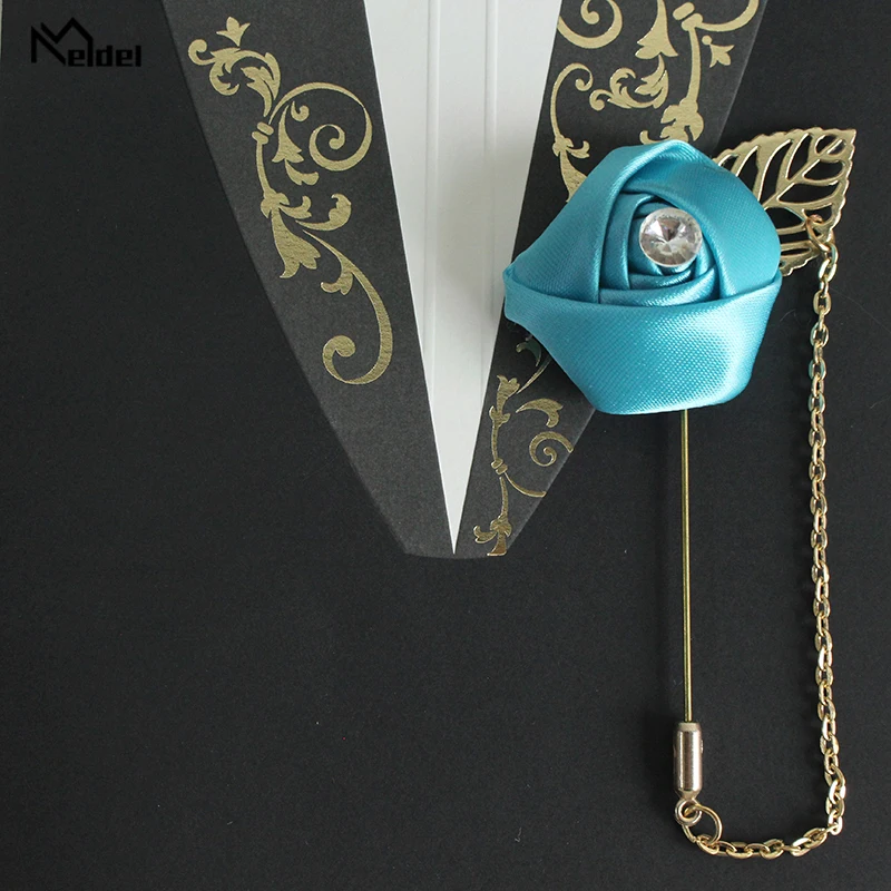 Light-blue Meldel Искусственный цветок розы свадебная бутоньерка для жениха корсаж Бутоньерка брошь корсажи Свадебный планировщик свадебные аксессуары - Цвет: Light-blue