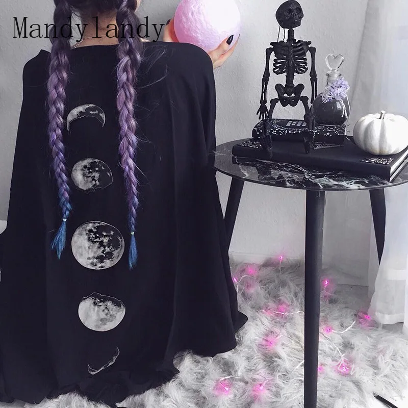 

Mandylandy Asymmetric Hemline Fashion Women's Wrapped Shawl Moon Cloak Jacket Gothic Steampunk Phases