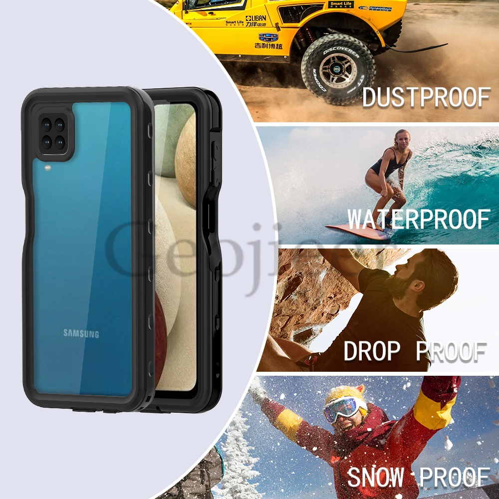 

Прозрачный водонепроницаемый чехол для Samsung Galaxy A12 A52 мобильный телефон, противоударный чехол для занятий спортом на открытом воздухе, дайви...