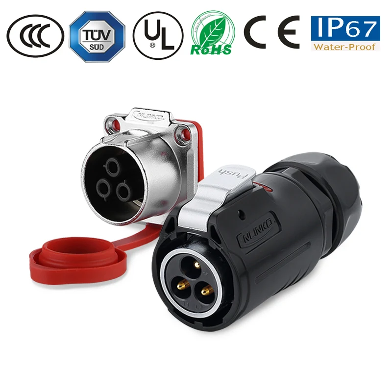 Водонепроницаемый соединительный провод Кабельная вилка гнездо M24 3 Pin