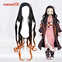 anime demon slayer kimetsu no yaiba kamado nezuko cosplay costume long wig
