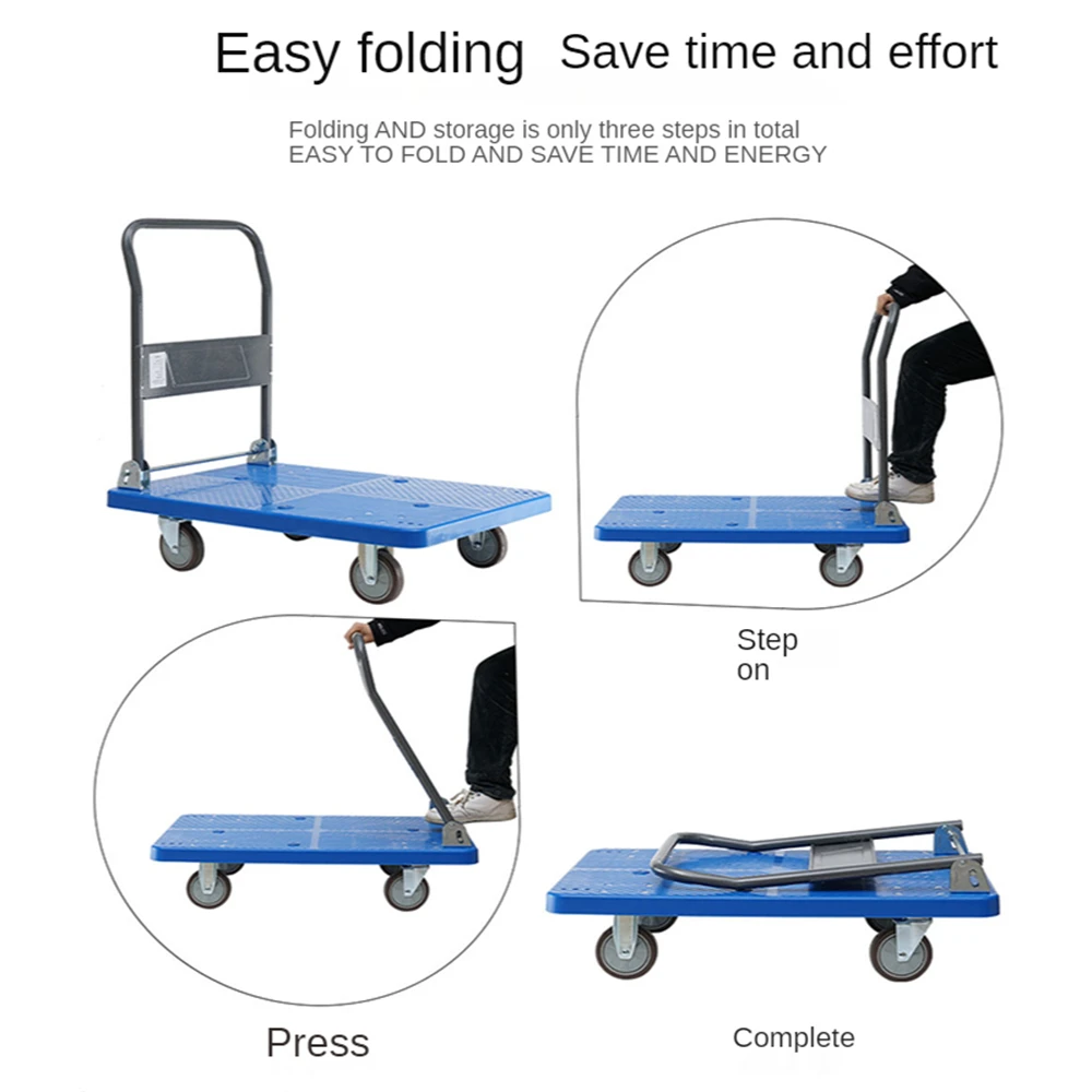 

Platform Truck Dolly Cart Folding Rolling Flatbed for Car House Office Luggage Moving Garden Warehuse